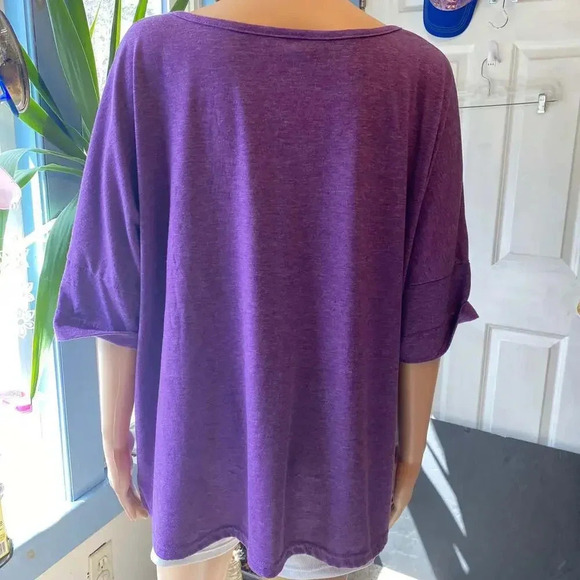 Miss Look Comfortable Stretch Purple Shirt Women Plus Size 5XL - Picture 2 of 4